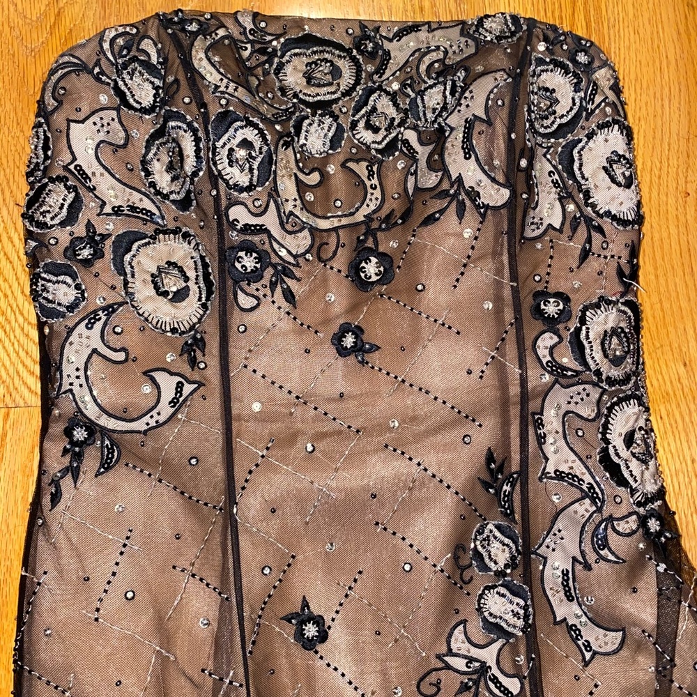 Jovani black/sheer beaded dress. Size 2.